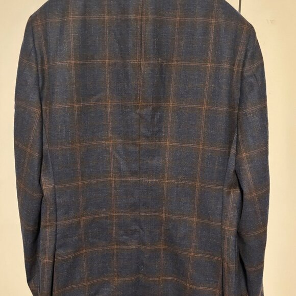 $1600 Hickey Freeman Wool Silk Linen Check Sport Coat / Blazer - 39 (38/40) - Picture 11 of 13